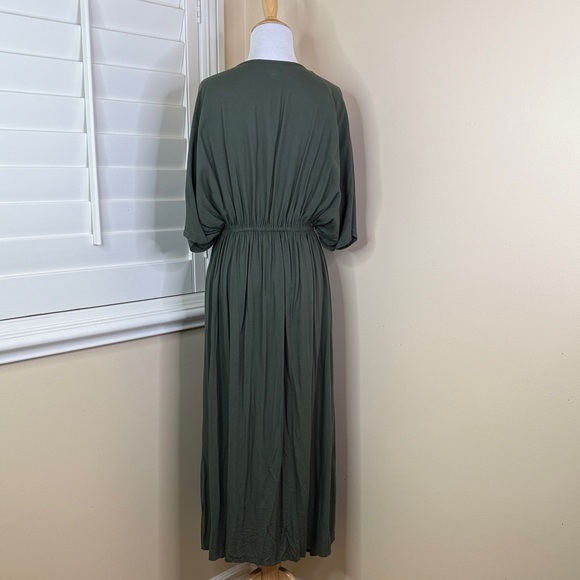 Cost Plus World Market Olive Maxi Dress with Embroidery - Picture 6 of 9